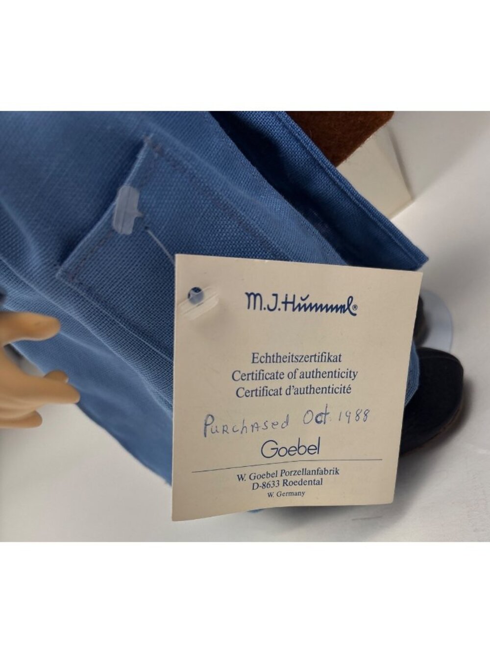 M.I. Hummel Postman Doll Porcelain Goebel Blue Outfit w/ Box Collectible 16" - Picture 8 of 16